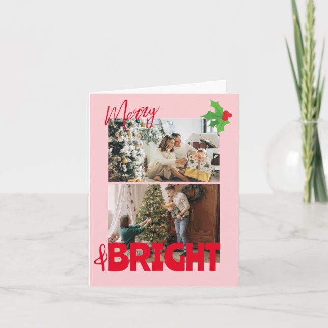 Modern bright christmas cards minimalist photos (Front)