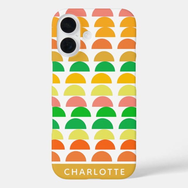 Modern Bright Citrus Geometric Shapes Design Case-Mate iPhone Case (Back)