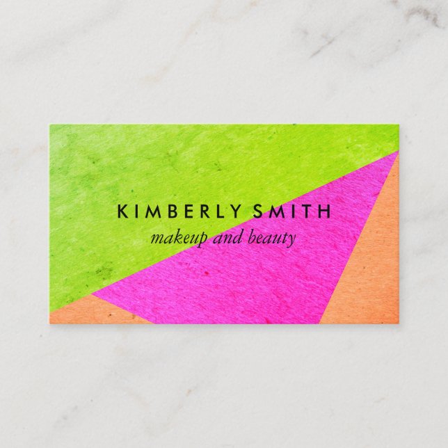 Modern Bright Colour Blocks Business Card (Front)