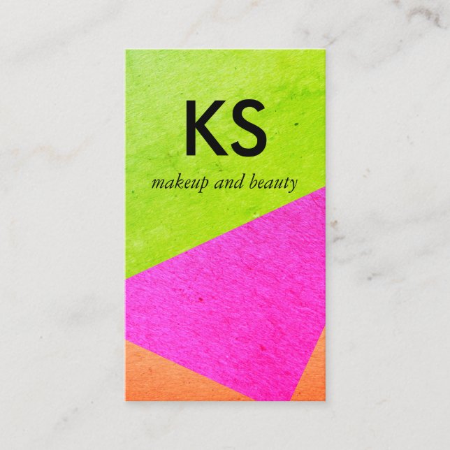 Modern Bright Colour Blocks Business Card (Front)