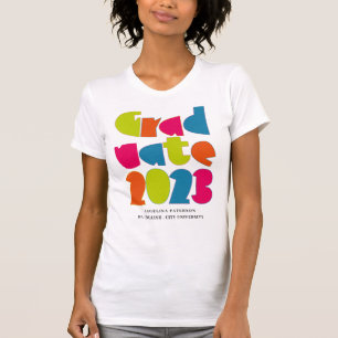 Modern Bright Colour Lettering Graduate 2023  T-Shirt