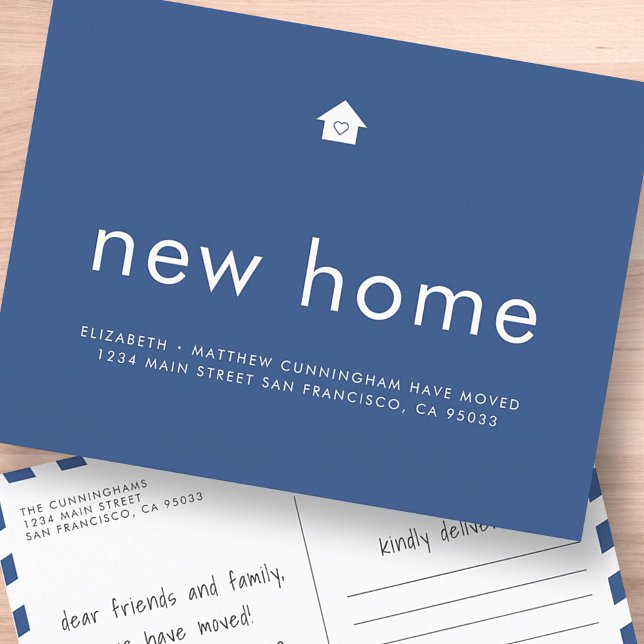 Modern Bright Colour Minimalist New Home Announcement Postcard (Creator Uploaded)
