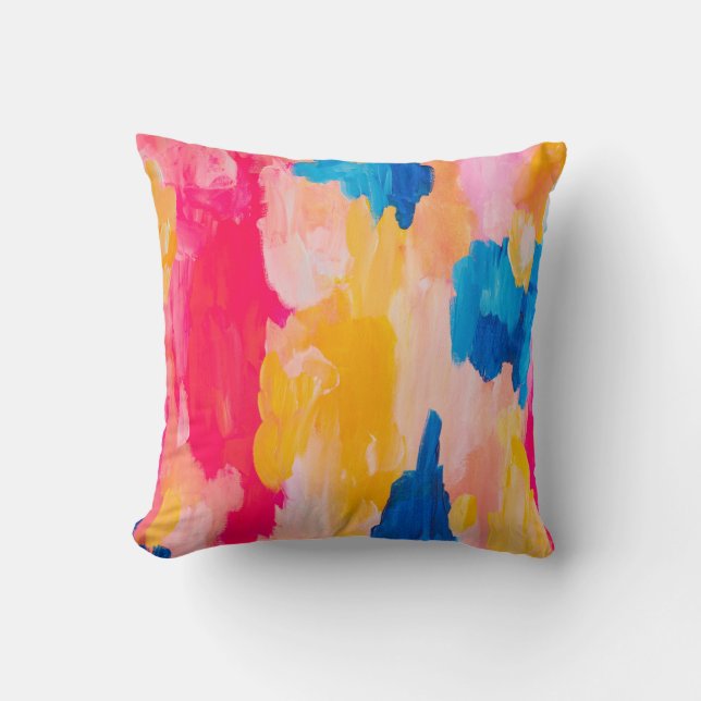 Modern bright colour Painting Spring Design Throw  Pillow (Front)