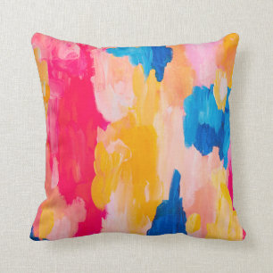 Modern bright colour Painting Spring Design Throw  Pillow