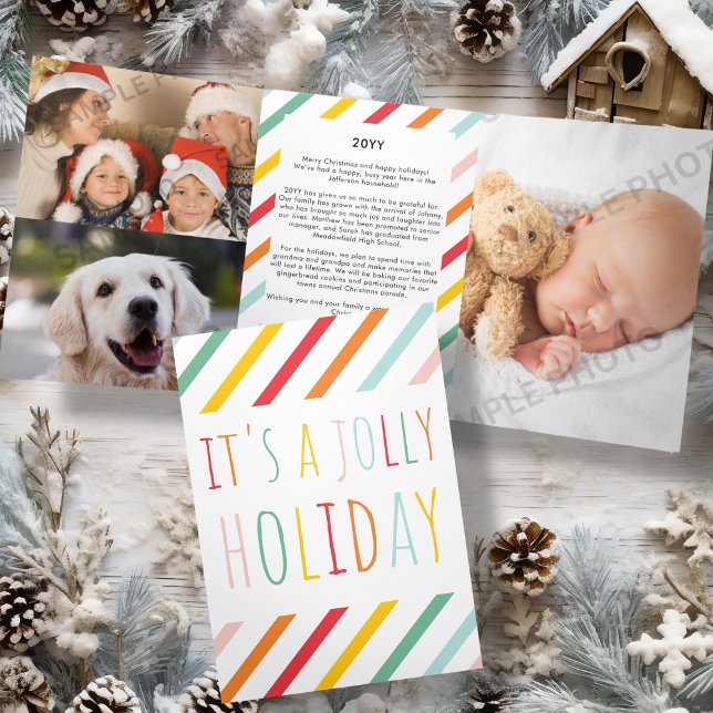 Modern Bright Colourful | Christmas Letter Tri-Fold Holiday Card (Creator Uploaded)