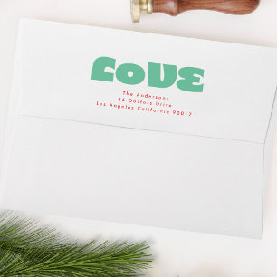 MODERN bright colourful LOVE christmas holiday Envelope