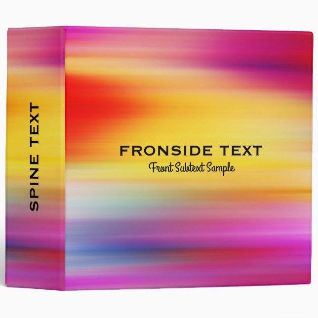 Modern Bright Colourful Rays Pattern Binder (Front/Spine)