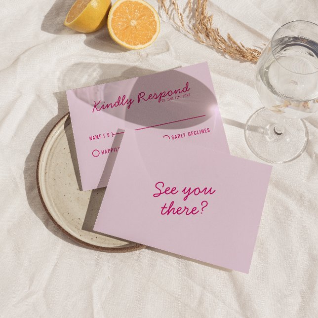 Modern Bright Colourful Retro Fun Funky Wedding RSVP Card (Creator Uploaded)