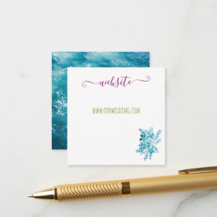 Modern Bright Floral Blue Pink Ocean Photo Website Enclosure Card