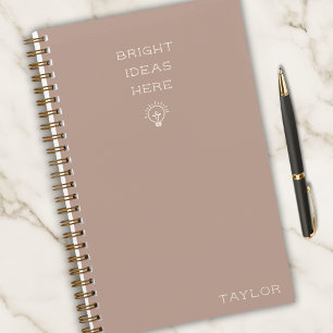 Modern Bright Ideas Personalized Name Blush Pink Notebook