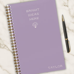 Modern Bright Ideas Personalized Name Lavender Notebook