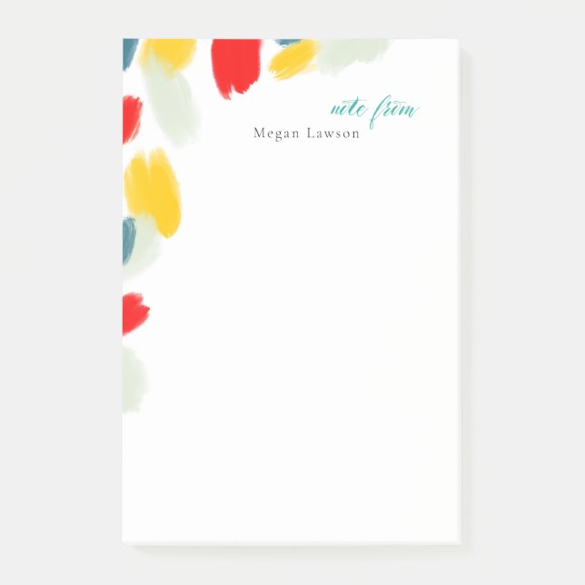 Modern Bright ink border Note From Design (Front)