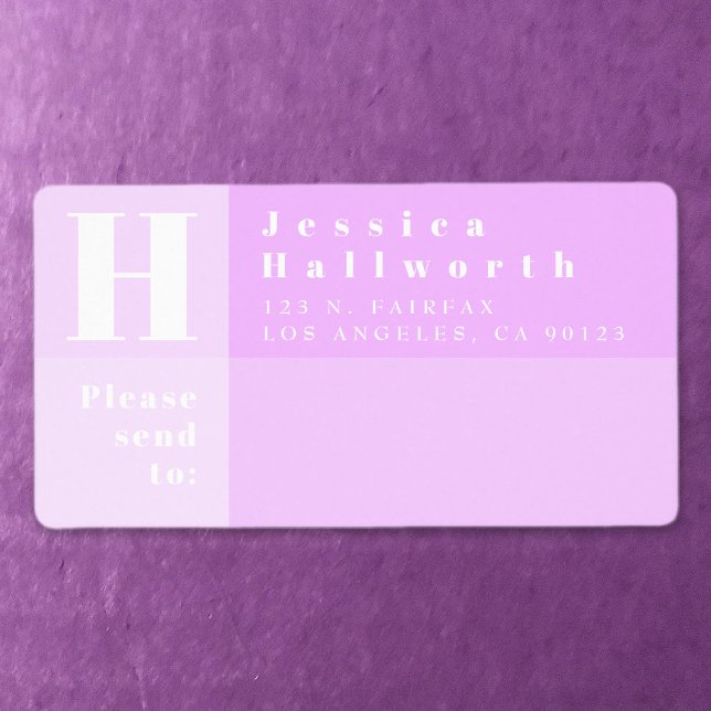 Modern Bright Lavender Return Address & Send To (Creator Uploaded)