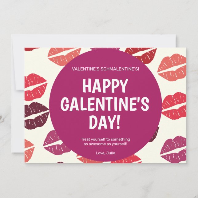 Modern Bright lips Galentine's Day Card (Front)