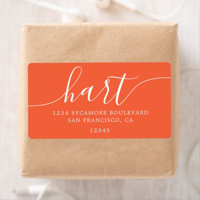 Modern Bright Orange Family Return Address (Insitu)