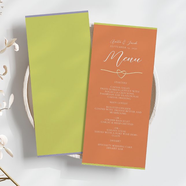 Modern Bright Orange Wedding Menu (Creator Uploaded)