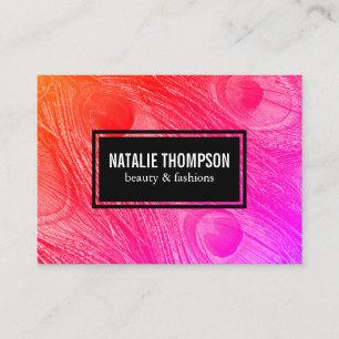Modern Bright Peacock Feathers Business Card