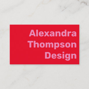 Modern Bright Pink and Red Bold Simple Business Card