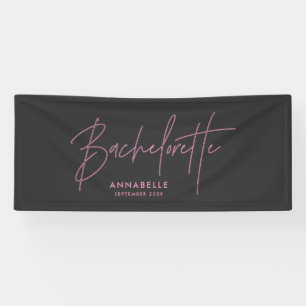Modern bright pink girly neon bachelorette banner