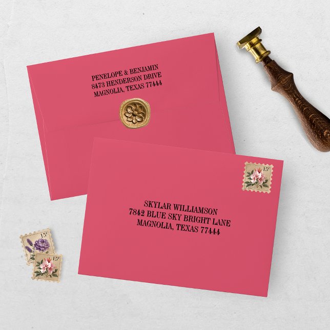 Modern Bright Pink Wedding Envelope (Creator Uploaded)