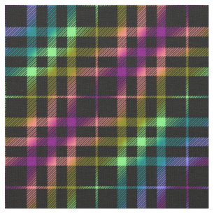 Modern Bright Plaid Unisex Rainbow Pattern Pride Fabric