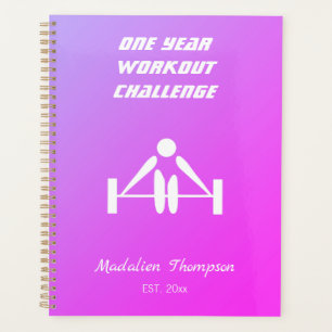 Modern bright practical gradient workout purple planner