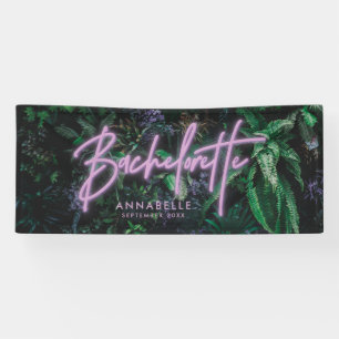 Modern bright purple girly neon bachelorette banne banner