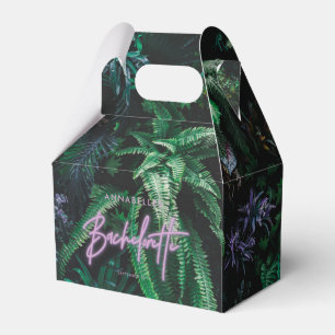 Modern bright purple girly neon bachelorette favor box