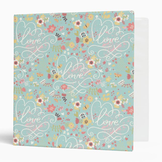 Modern Bright Romantic Pattern Binder (Front/Inside)