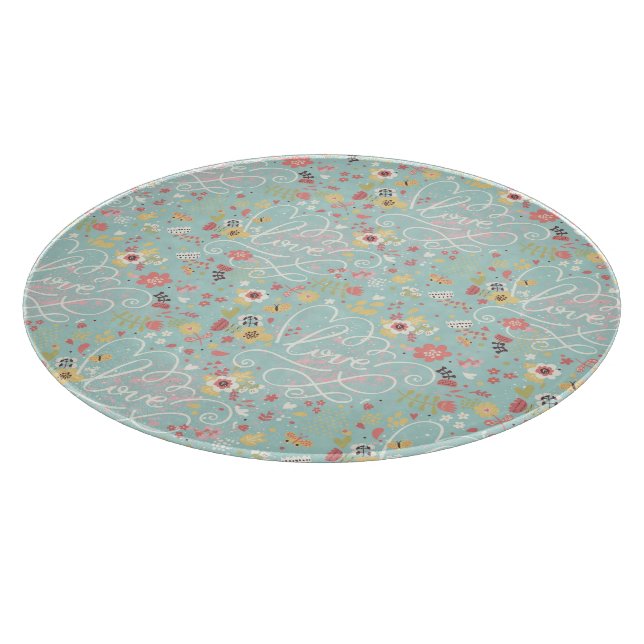 Modern Bright Romantic Pattern Cutting Board (Corner)