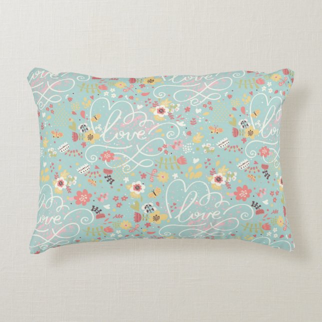 Modern Bright Romantic Pattern Decorative Pillow (Front)