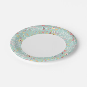 Modern Bright Romantic Pattern Paper Plate