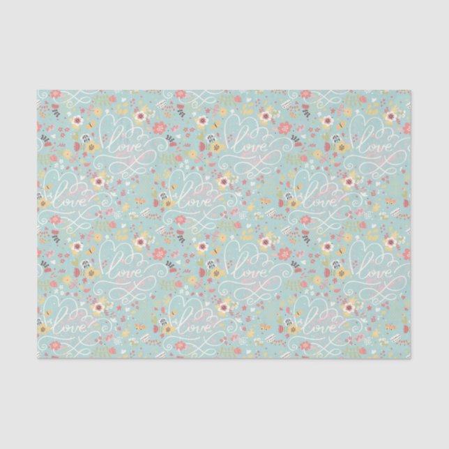 Modern Bright Romantic Pattern Tissue Paper (Front)