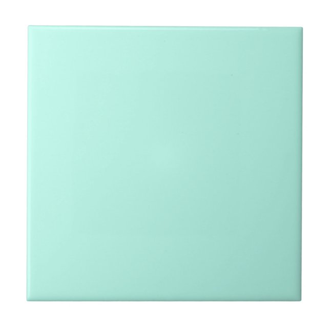 Modern Bright Turquoise Background Ceramic Tile (Front)