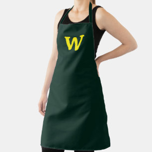 Modern bright yellow initial lettering  apron