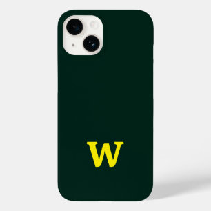 Modern bright yellow initial lettering Case-Mate iPhone 14 case