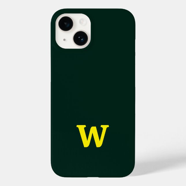 Modern bright yellow initial lettering  Case-Mate iPhone case (Back)