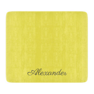 Modern  Bright yellow  template,  Black Script    Cutting Board