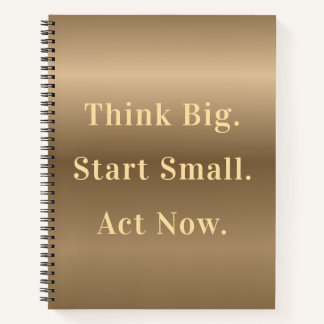Modern Bronze Gradient Motivational Personalized Notebook