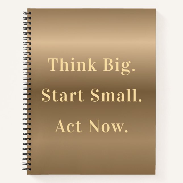 Modern Bronze Gradient Motivational Personalized Notebook (Front)