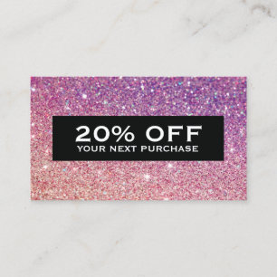 MODERN BRONZE-PURPLE OMBRE GLITTER Coupon Card
