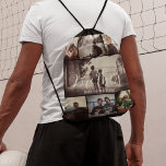 Modern Brother Best Friends Dark Photo Collage Drawstring Bag<br><div class="desc">Brothers can often develop a special bond that goes beyond just being siblings, they can become best friends. Growing up together and sharing similar experiences can create a unique connection. Brothers can confide in each other, have each other's back, and share common interests. They can provide emotional support and encouragement...</div>