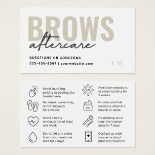 Modern Brow Artist Aftercare Guide Card