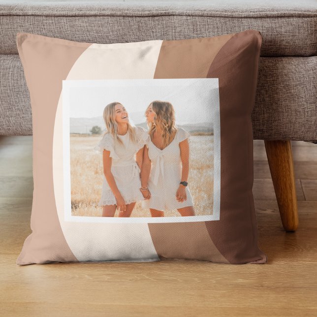 Modern Brown and Beige  Shapes | Photo  Throw Pillow (Creator Uploaded)