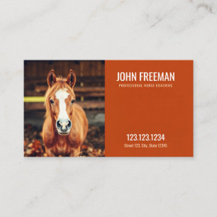 Modern Brown Autumn Barn Horse Equine Business Card
