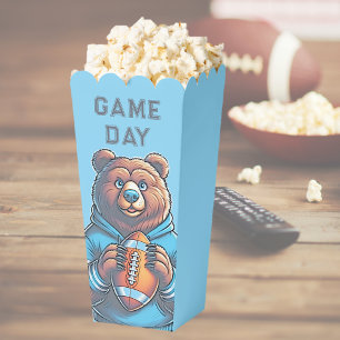 Modern Brown Bear Custom Football Blue Favour Boxe Favor Box