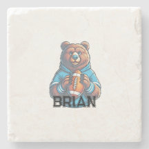 Modern Brown Bear Personalized Football
