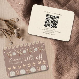 Modern Brown Beige Fall Pumpkin Spice Discount Card
