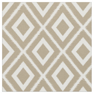 Modern Brown Beige Ikat Pattern Fabric