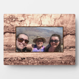 Modern brown beige sepia burnt orange granite  plaque